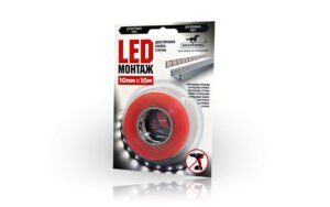 Двостороння клейка стрічка  LED Монтаж  MUSTANG  10мм*10м