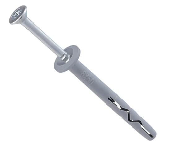 Дюбель швидкого монтажу з фланцем та забивним гвинтом 6х40 п=200 (1600)