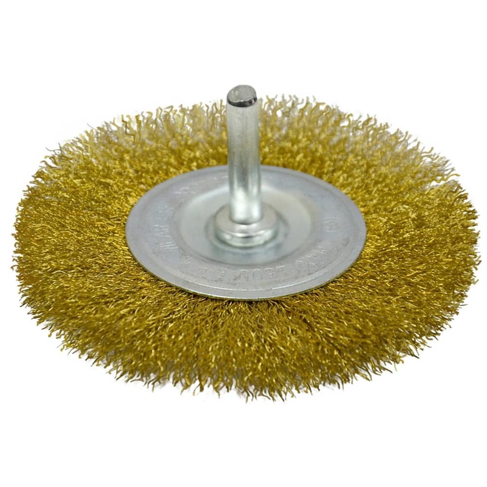 Щітка-крацовка дискова латунна зі шпилькою, 75 мм