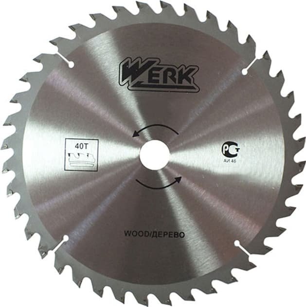 Диск пильний 125х22,23 40 зуб. по дереву WERK (WE109105/4332623)