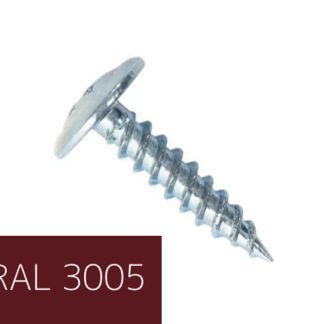 Самонаріз по металу з прес-шайбою 4,2х19 RAL3005 (п=500) (9000)