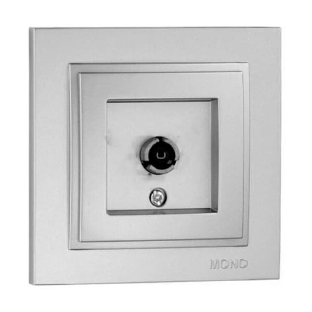 Розетка TV кінцева з екраном (срібло)