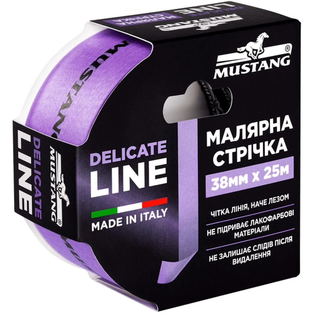 Малярна стрічка рисова MUSTANG DELICATE LINE фіолетова 38мм*25м