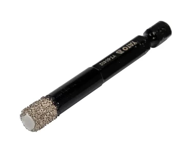 Свердло з алмазним пругом YATO, Ø= 8 мм, l= 65/10 мм, з 6-гран. шпинделем- 1/4′