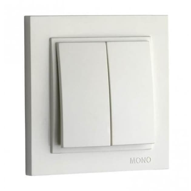 Вимикач 2-кл. Mono Electric (білий)