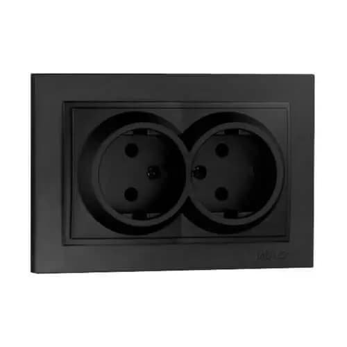 Розетка 2-а бз Mono Electric(графіт)