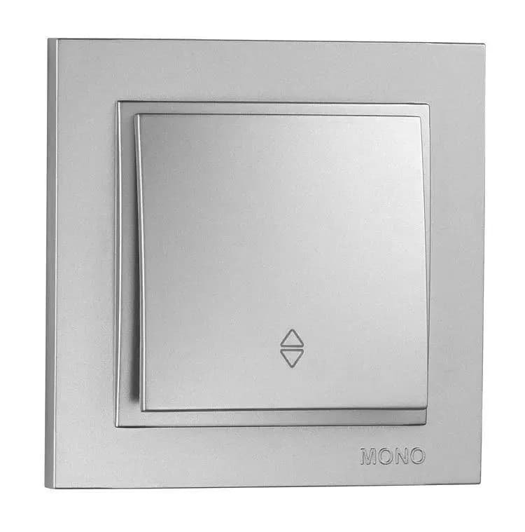Вимикач 1-кл. Mono Electric прохідний(срібло)