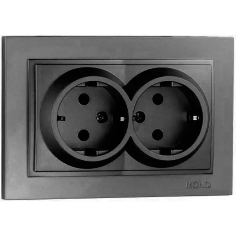 Розетка 2-а зз Mono Electric(графіт)