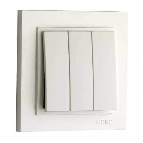 Вимикач 3-кл. Mono Electric (білий)