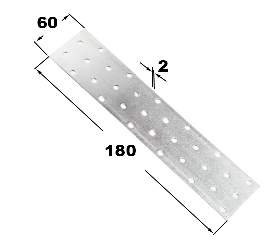 З’єднувач плаский 60х180х2,0 20шт (50)
