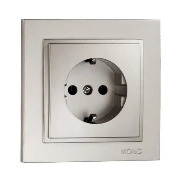 Розетка 1-а зз Mono Electric(срібло)