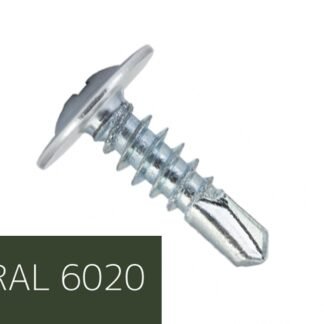 Самонаріз по металу з прес-шайбою з буром 4,2х16 RAL6020 (п=500) (9000)