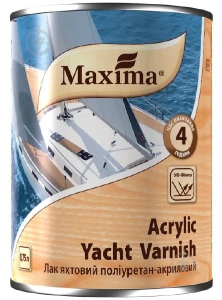 Лак яхтовий акриловий ”Acrylic yacht varnish”, глянсовий 0,75л