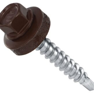 Самонаріз з буром та EPDM шайбою для кріплення в дерево WM 4,8х35 RAL8017 п=250 (3000)
