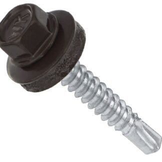 Самонаріз з буром та EPDM шайбою для кріплення в метал 4,8х19 RAL 8019 п=250 (4000)