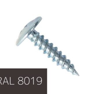 Самонаріз по металу з прес-шайбою 4,2х19 RAL8019 (п=500) (9000)