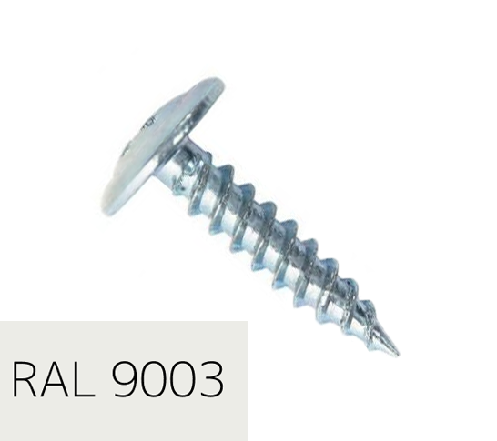 Самонаріз по металу з прес-шайбою 4,2х19 RAL9003 (п=500) (9000)