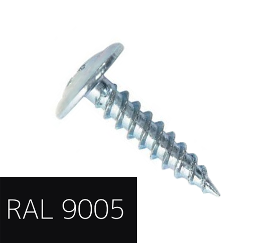 Самонаріз по металу з прес-шайбою 4,2х19 RAL9005 (п=500) (9000)