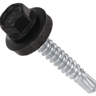 Самонаріз з буром та EPDM шайбою для кріплення в дерево WM 4,8х35 RAL9005 п=250 (3000)