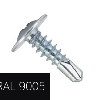 Самонаріз по металу з прес-шайбою з буром 4,2х16 RAL9005 (п=500) (9000)