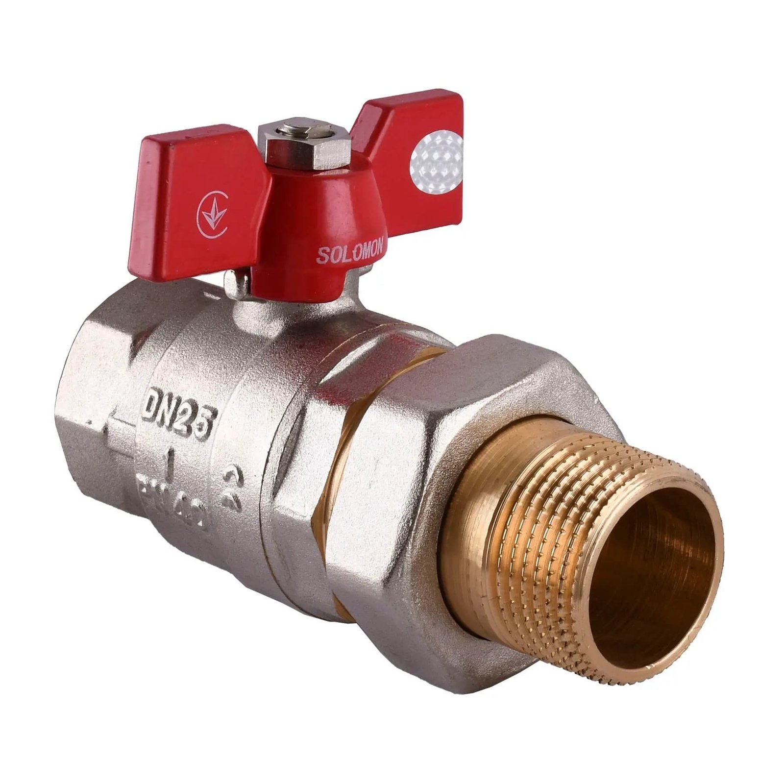 Кран кульовий прямий з американкою SOLOMON 1′ ПОСИЛЕНИЙ 1042