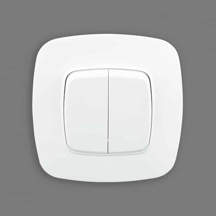 112-007-0002 Вимикач 2 клв. білий ELA /10/200