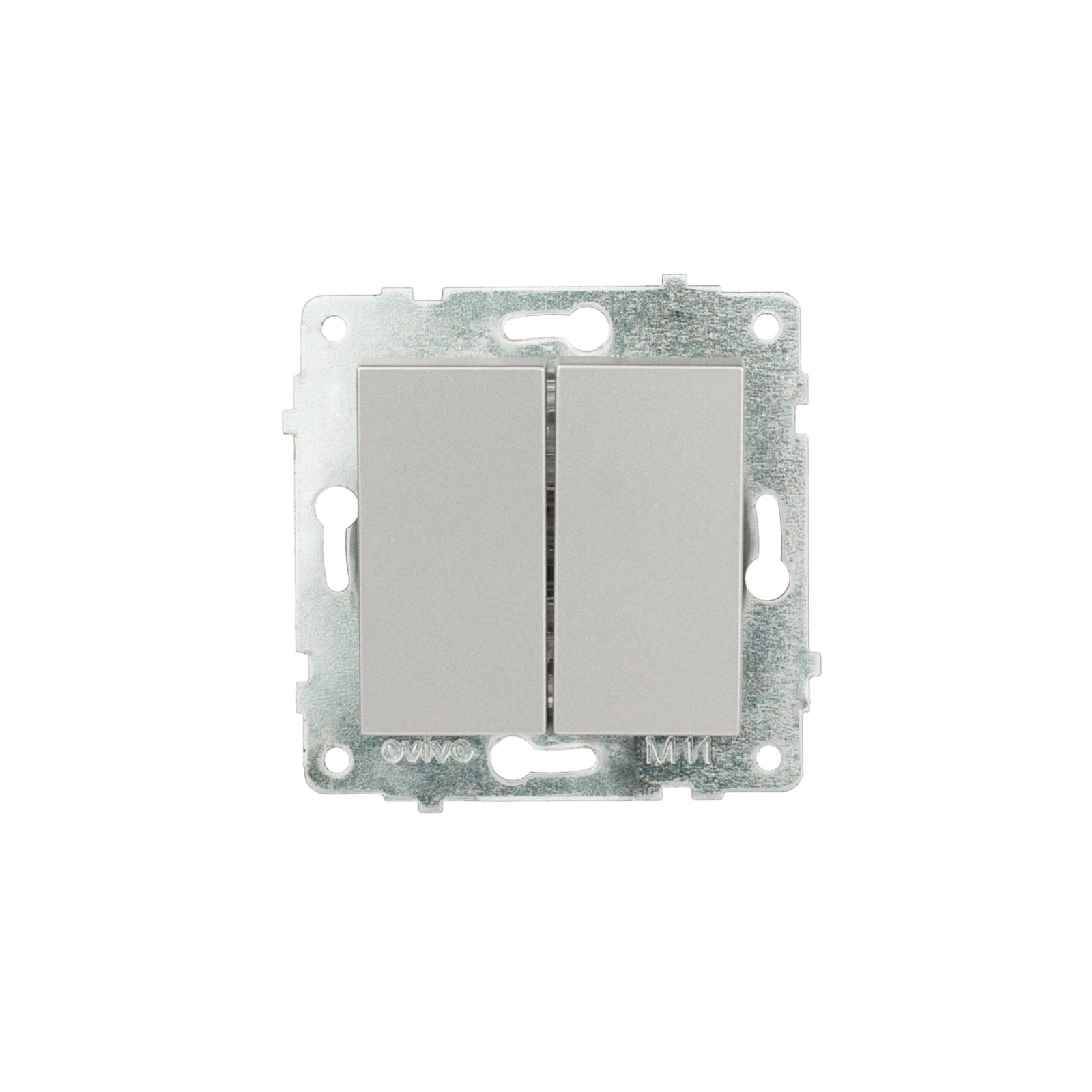 600-000210-202 Механізм вимикача 2-клв.Grano срібло/12/120