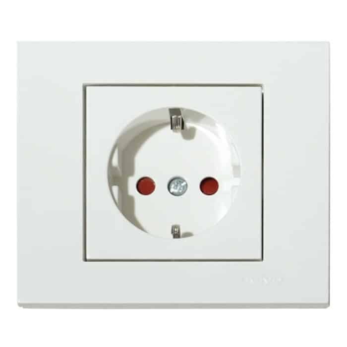 400-010300-218 Розетка з/з з шторками GRANO біла