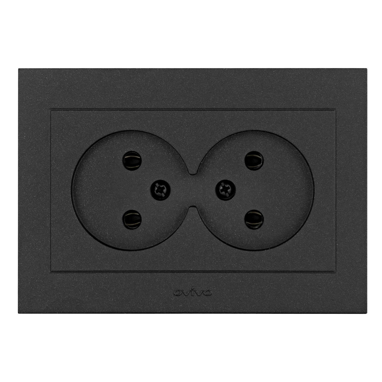 400-170300-908 Розетка 2-а. Grano чорн. металік/12/72