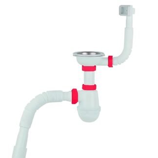 80202 | Сифон для миття PLM 3 1/2’x40 з різьбовим випуском 40×40/50 та гнучким переливом PM 40 SF 20