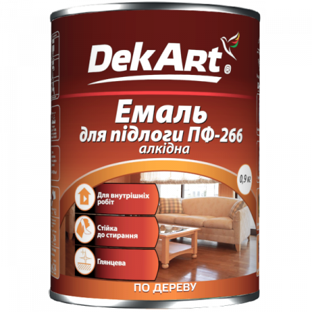 Емаль алкідна ПФ-266 Червоно-коричнева ТМ ‘DekArt’ – 2,8 кг.