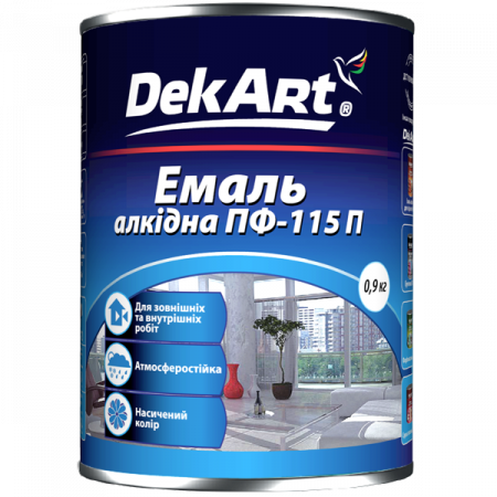 Емаль алкідна ПФ-115П жовта ТМ ‘DekArt’ – 2,8 кг.