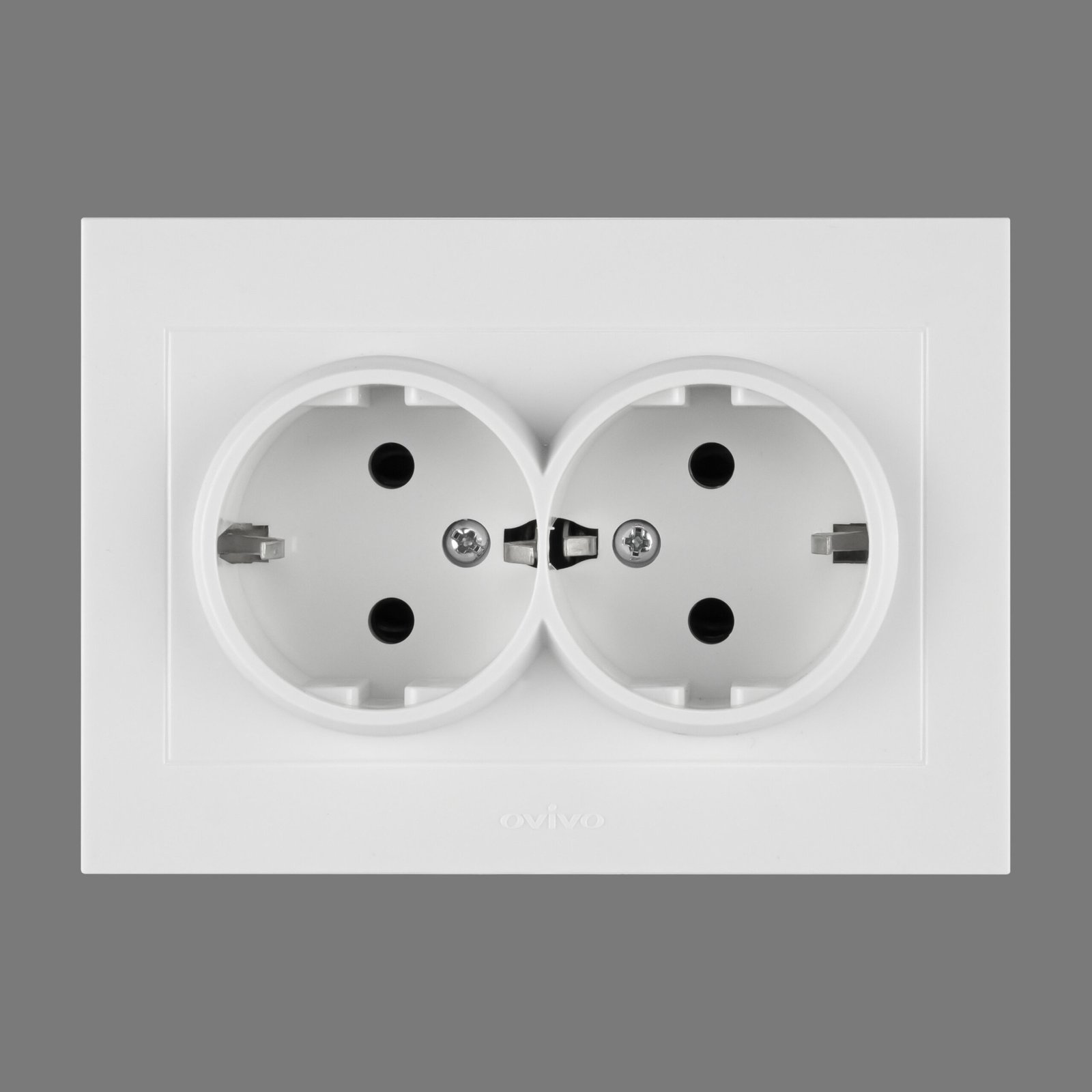 400-010300-907 Розетка 2-а. з зазем.Grano біла/12/72