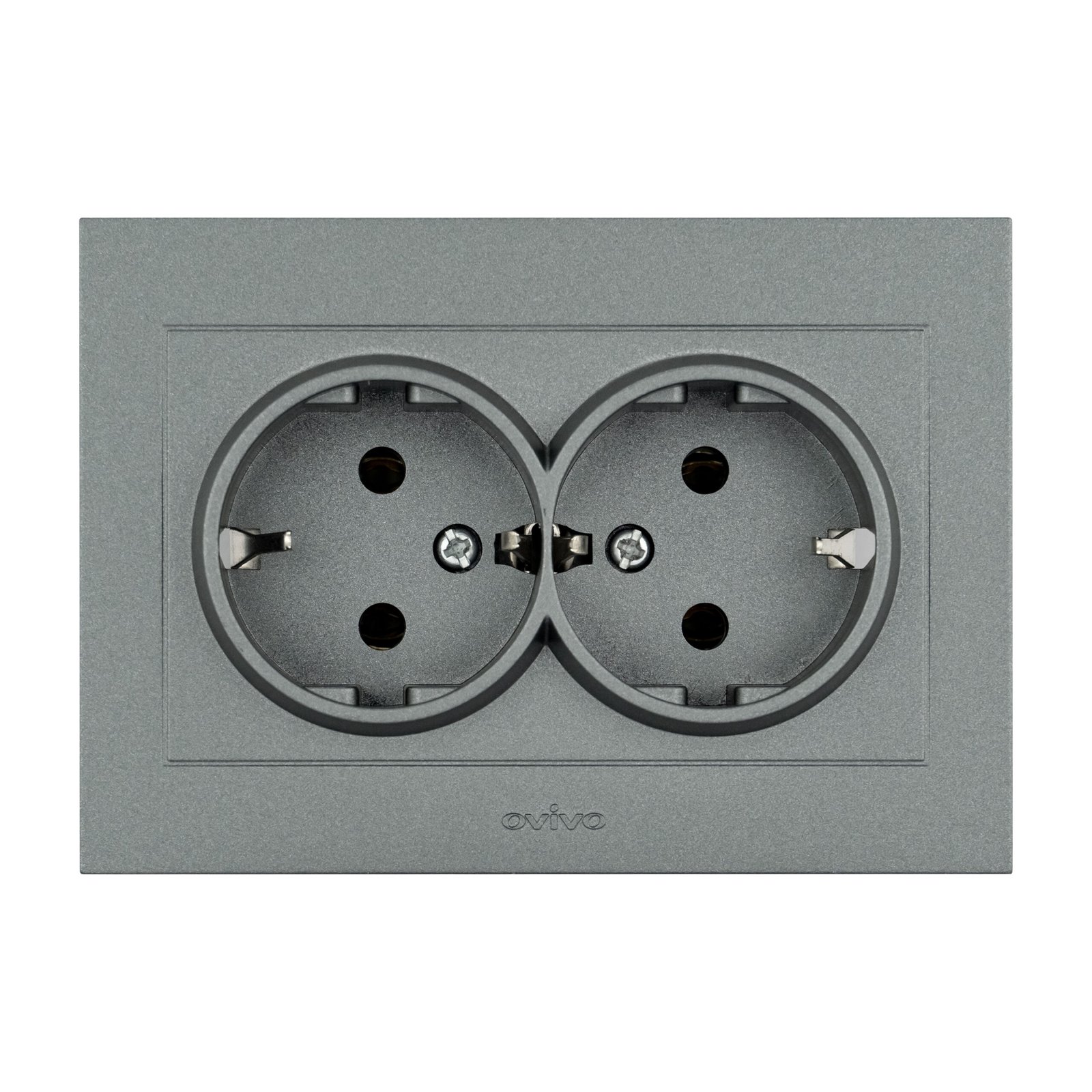 400-110300-907 Розетка 2-а. з зазем.Grano дим