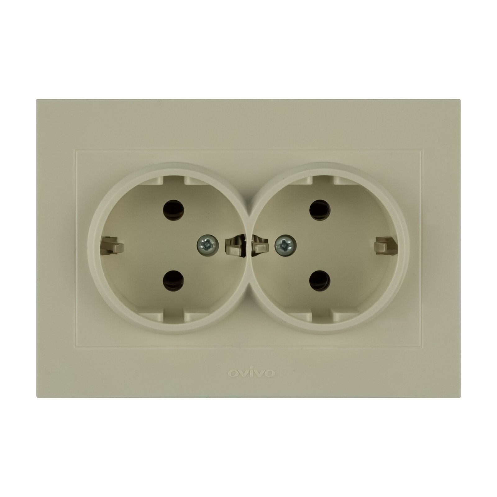 400-020300-907 Розетка 2-а. з зазем.Grano кремова/12/72