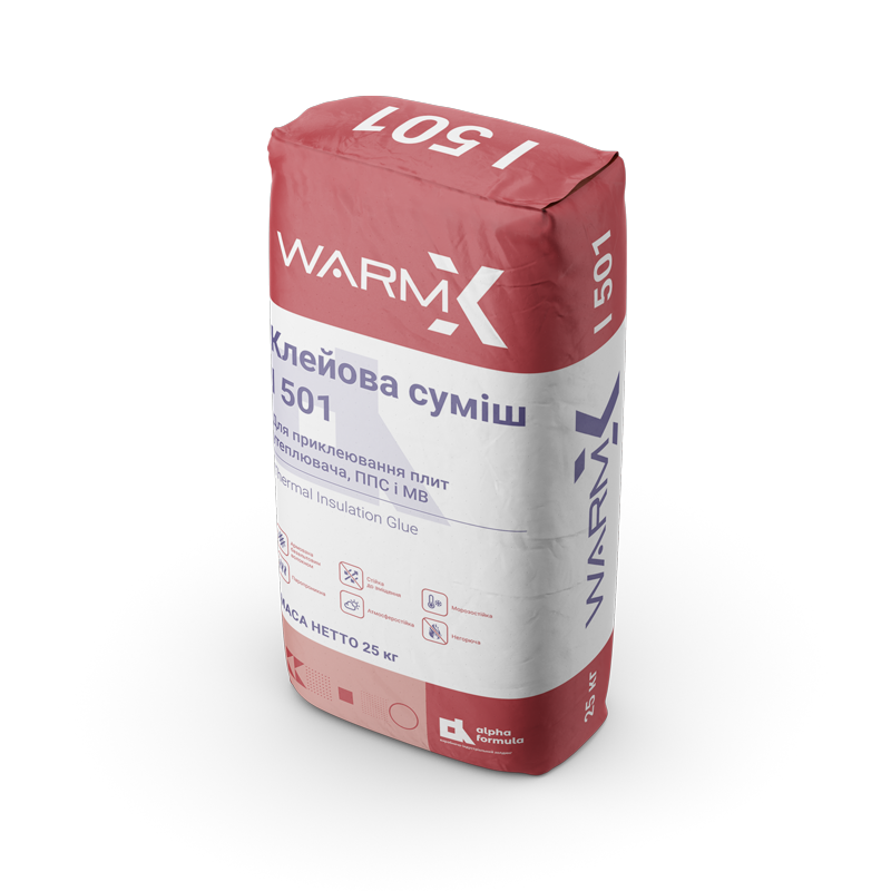 ВМ 501 Клейова суміш для приклеювання плит утеплювача ППс і МВ