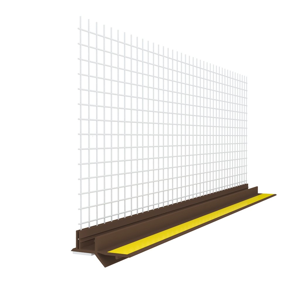 Браво_Привіконний профіль 6мм з сіткою (коричневий) – 2,5м (16шт./уп.)