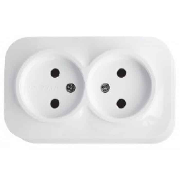 Розетка подвійна EVA б/з