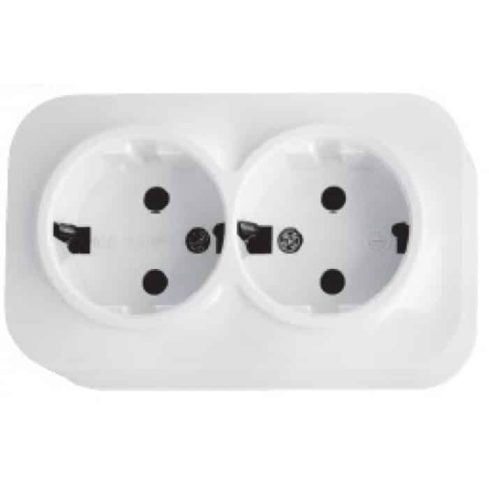 Розетка подвійна EVA з/з