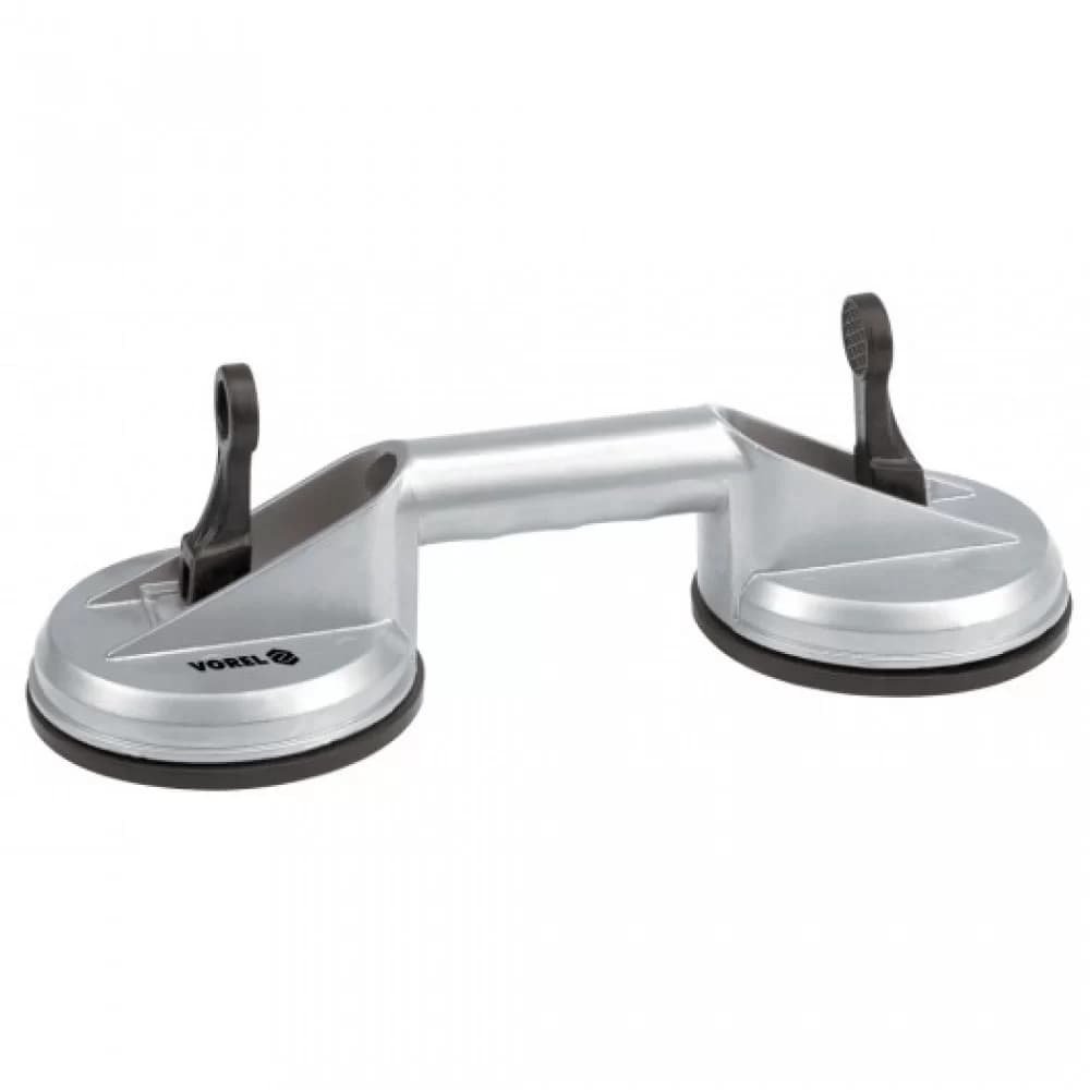 Присоска для монтажу скла подвійна VOREL : d= 115 мм, m= 70 кг, алюміній