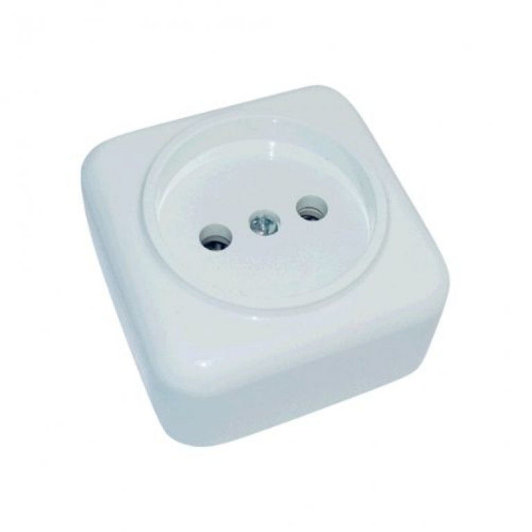 RH Розетка зовн. 1-а ТЕРМОПЛАСТ. біла ASTRA HN-017051 (12шт)