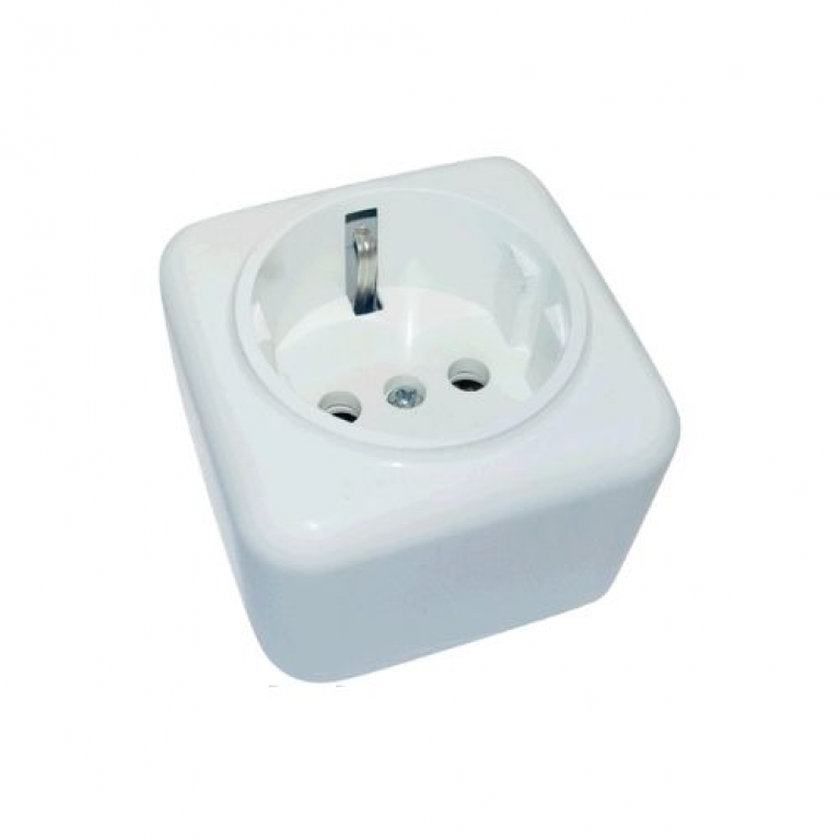 RH Розетка зовн. 1-а з/з ТЕРМОПЛАСТ. біла ASTRA HN-017071 (10шт)