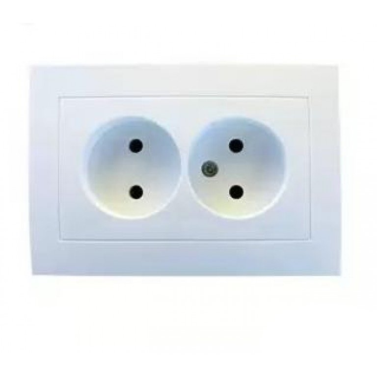 RH Розетка внутр. 2-а біла VELENA HN-011091 (7шт)