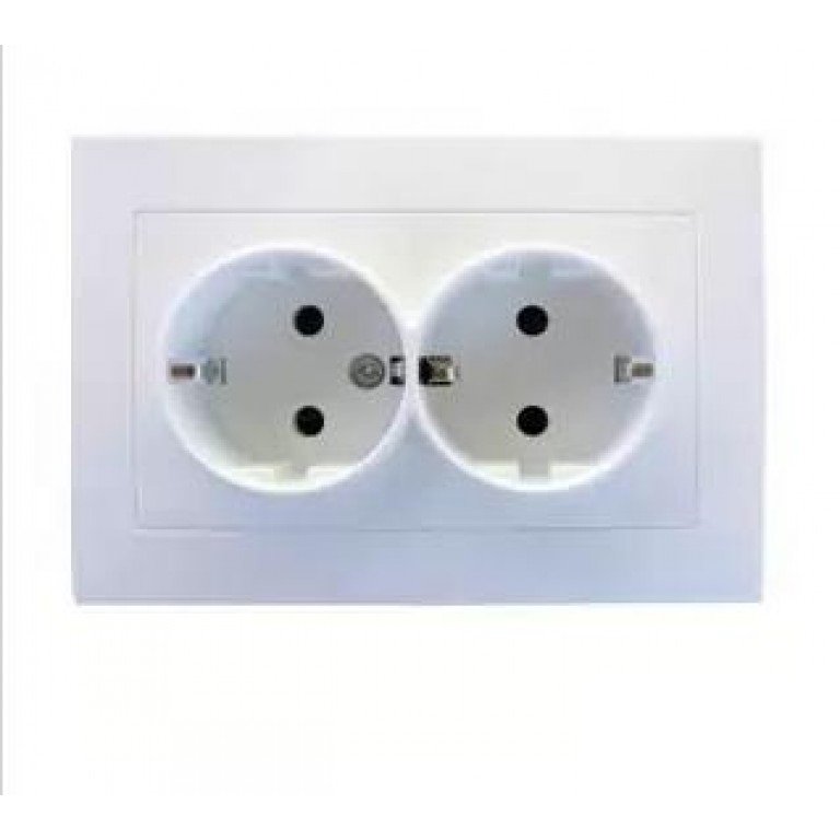 RH Розетка внутр. 2-а з/з біла VELENA HN-011101 (6шт)