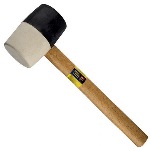 Киянка гумова чорно-біла 450 г, дерев’яна, ручка Сталь