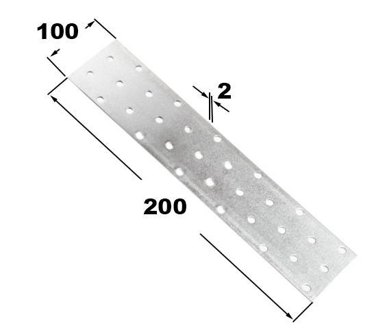 З’єднувач плаский 100х200х2,0 20шт