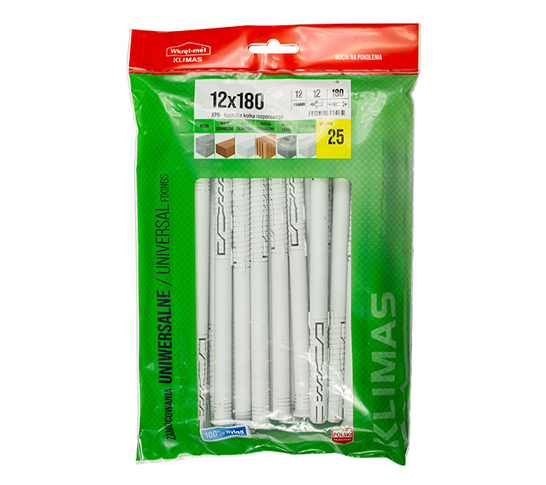 Дюбель розпірний рамний 12х180 для середніх навантажень зіп пакет=25 (400)