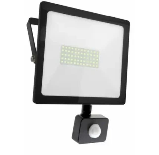 RH Прожектор SOFT LED 50W 100LM/W 6500K IP65 чорн. з датч. руху HN-191142