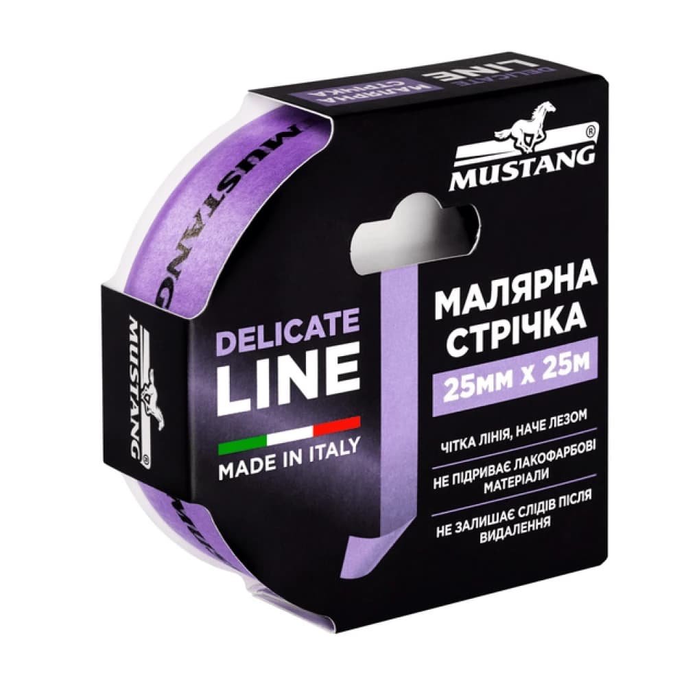Малярна стрічка рисова MUSTANG DELICATE LINE фіолетова 25мм*25м