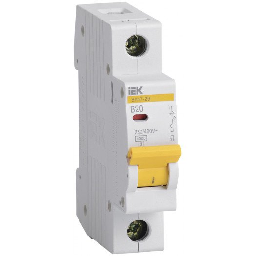 Автомат 20А 1полюс IEK